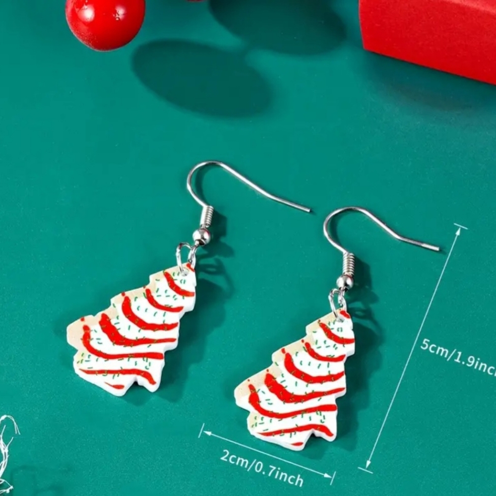 Christmas Tree Cake Earrings